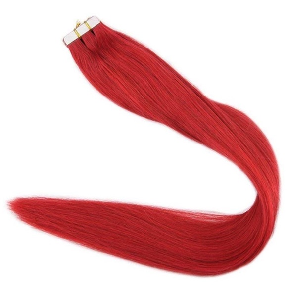 ✨ 18” ⭐️4 PACK 100 GRAMS RED HUMAN HAIR TAPE INS main image 4